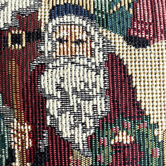 Maine Balsam Decorative Holiday Pillow Old World Santa Tapestry Velvet Back Trim - Picture 8 of 8